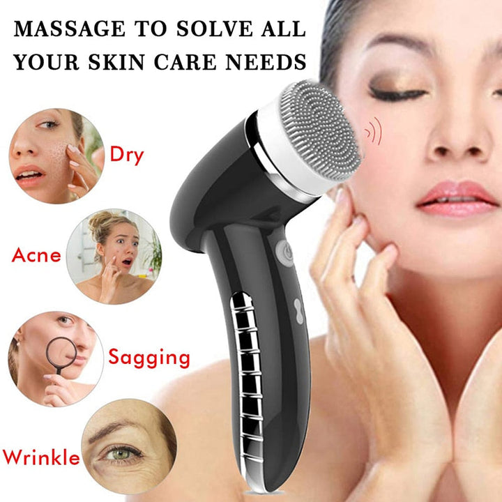 4‑in‑1 Sonic Facial Cleansing Brush — Solve Dryness, Acne