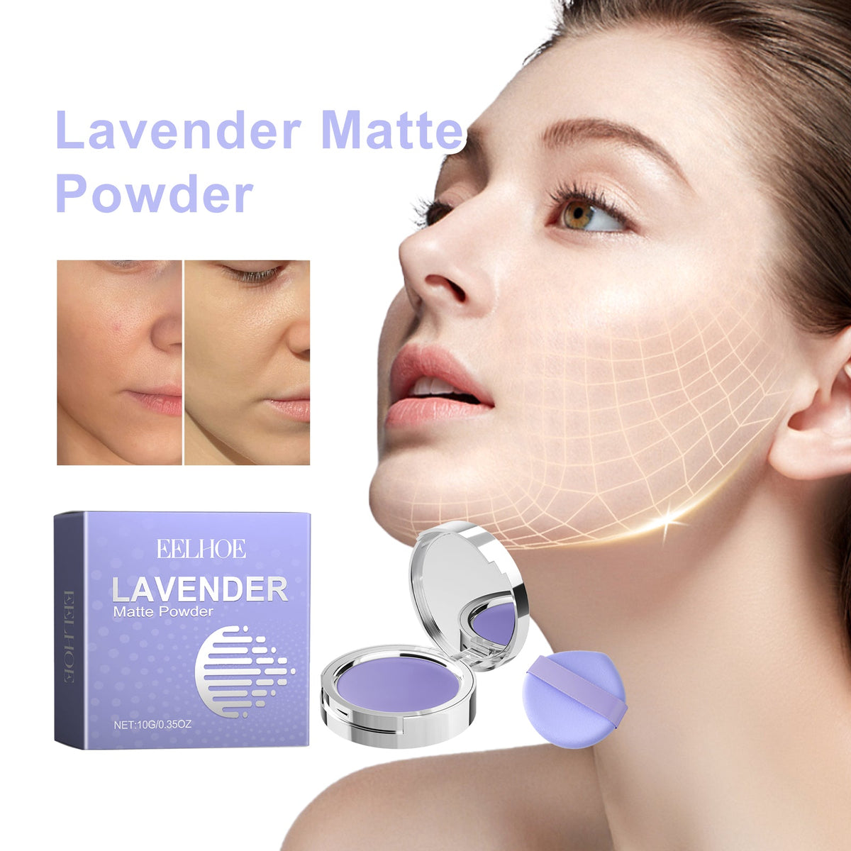 Lavender Matte Powder for Oil Control & Smooth Makeup