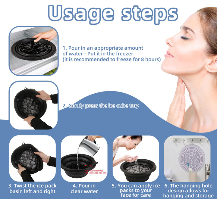 Foldable Ice Facial Therapy Basin — Portable Cryotherapy