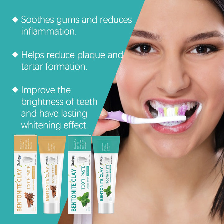 Bentonite Toothpaste for Stains & Yellow Teeth — Natural