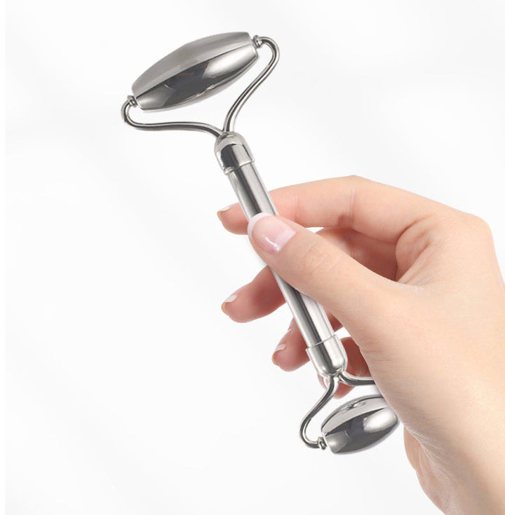 Stainless Steel Face Massage Roller — V‑Shaped Lift & Firm
