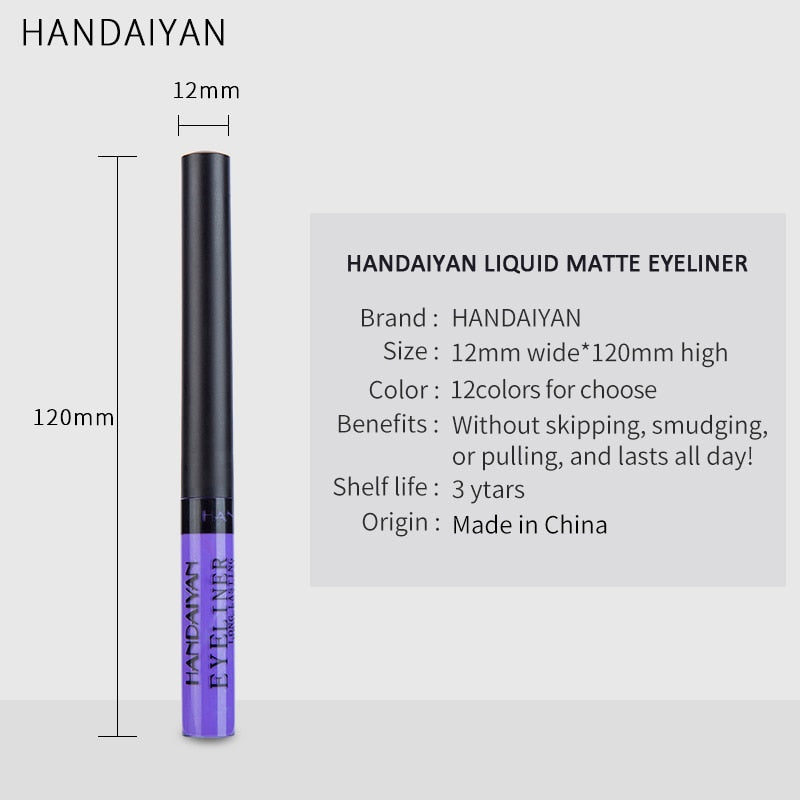 HANDAIYAN 12 Color Liquid Eyeliner Waterproof Set