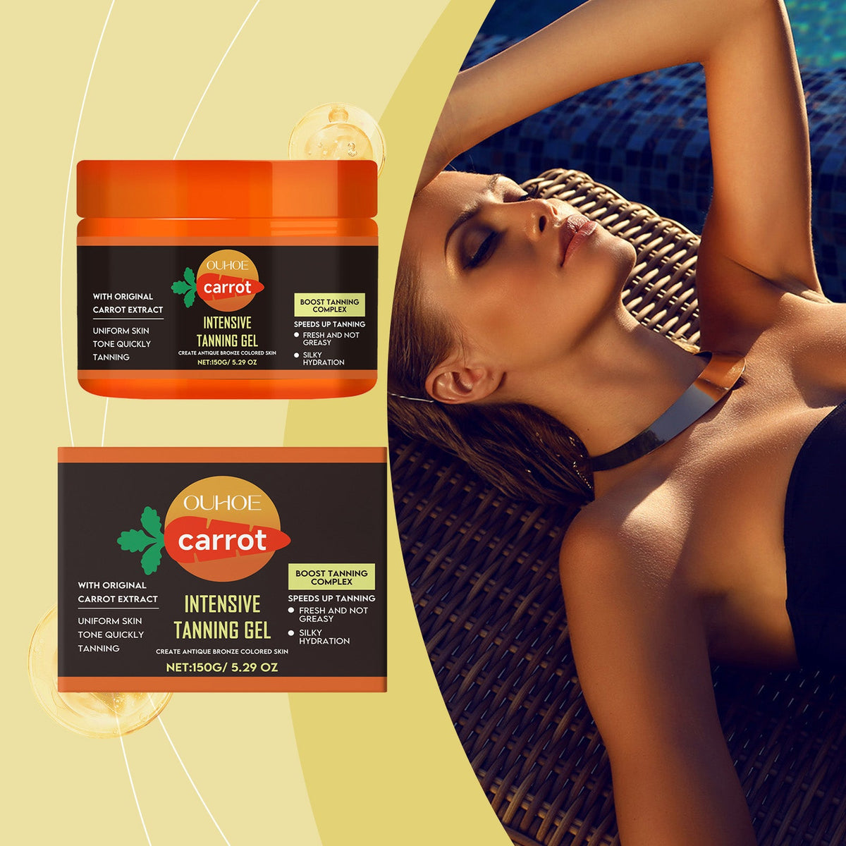 Carrot Tanning Gel for Fast Natural Bronze Skin