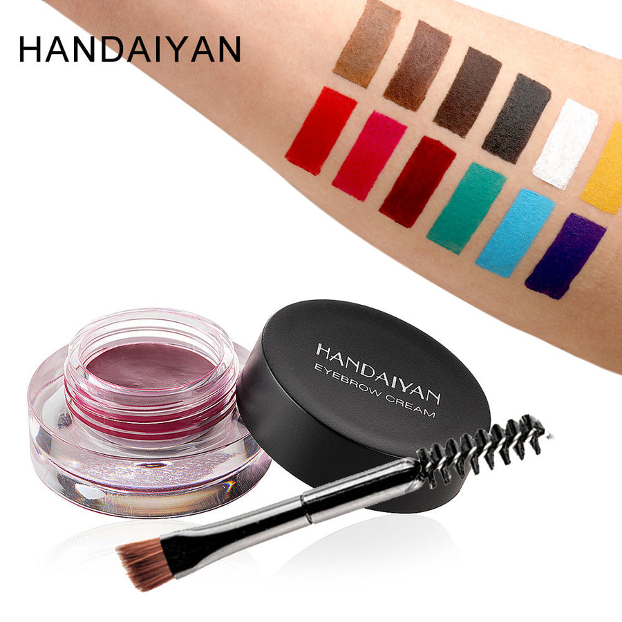 Waterproof Eyebrow Gel & Eyeliner Cream, 12 Colors
