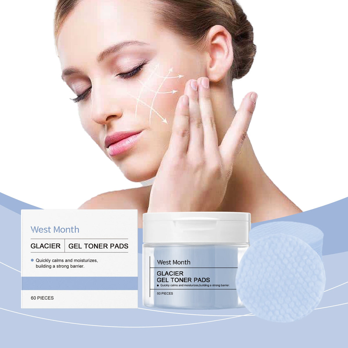 Sensitive Skin Toner Pads — Glacier Water Soothing & Repair