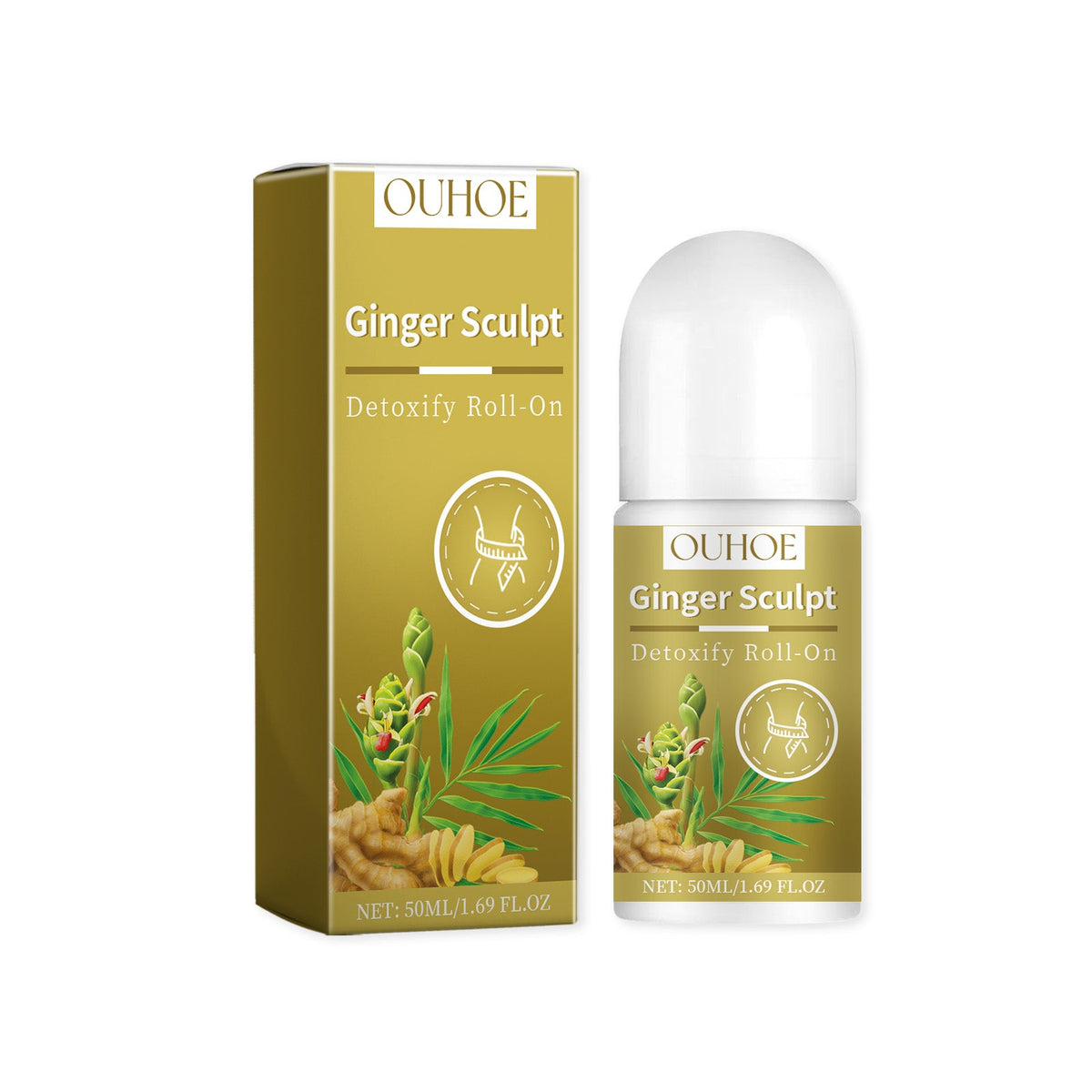 Ginger Sculpt Detoxify Roll-On, Ball Body Massage Moisturizi