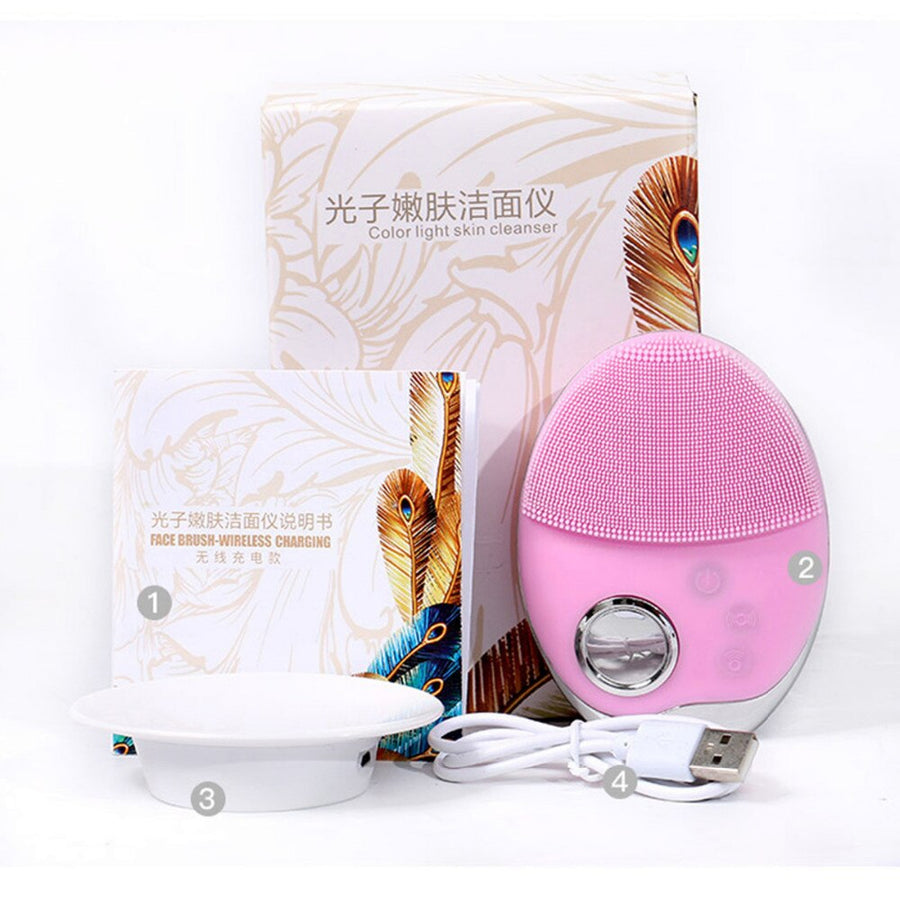 Silicone Facial Cleanser With Phototherapy Light