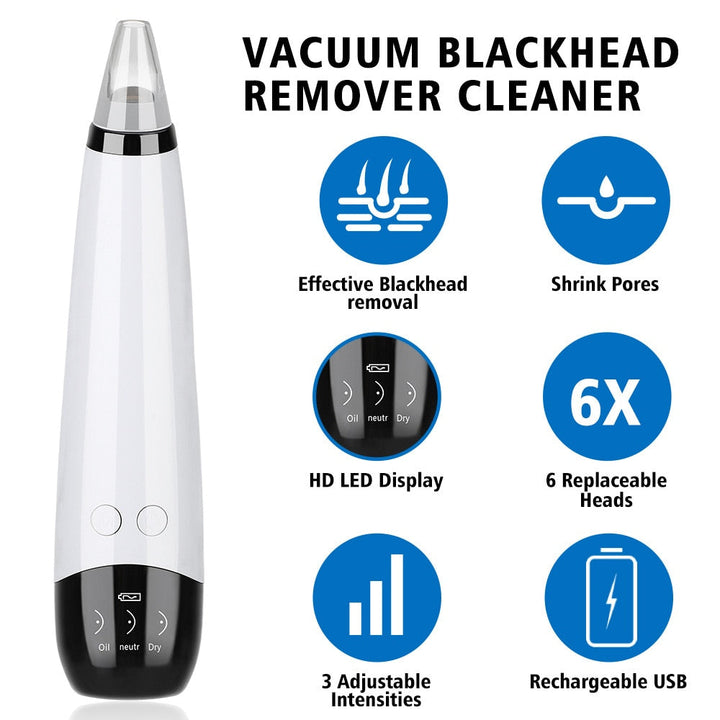 Professional Blackhead Vacuum — 6 Heads & 3 Modes