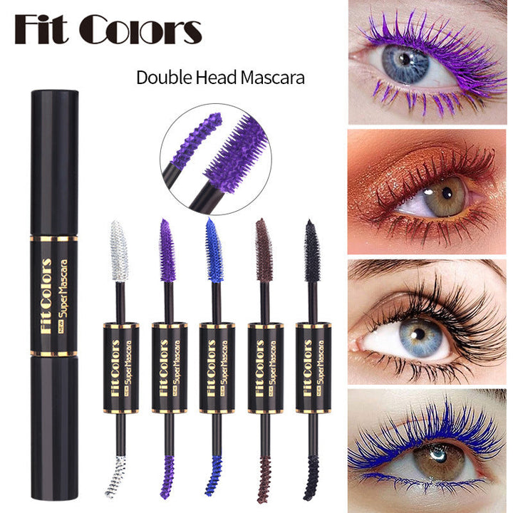 Double-Head Color Mascara for Bold, Curled Lashes