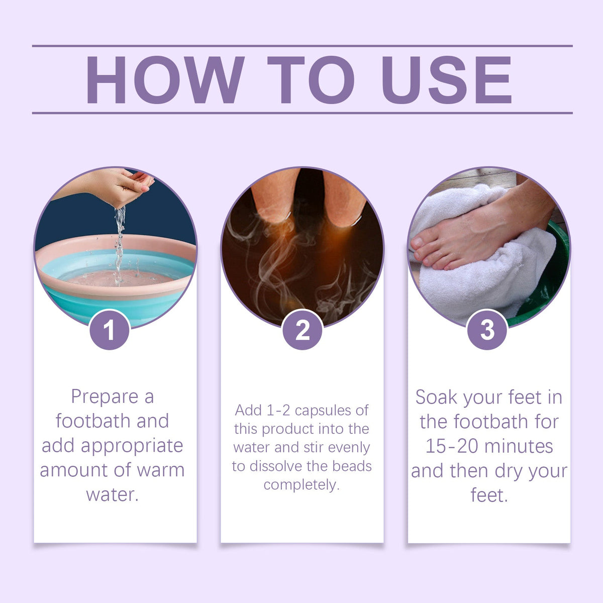 Lavender Foot Soak Capsules for Tired, Rough Feet