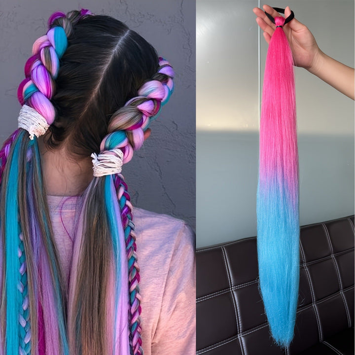 Colorful Ponytail Hair Extensions — Instant Braid Makeover