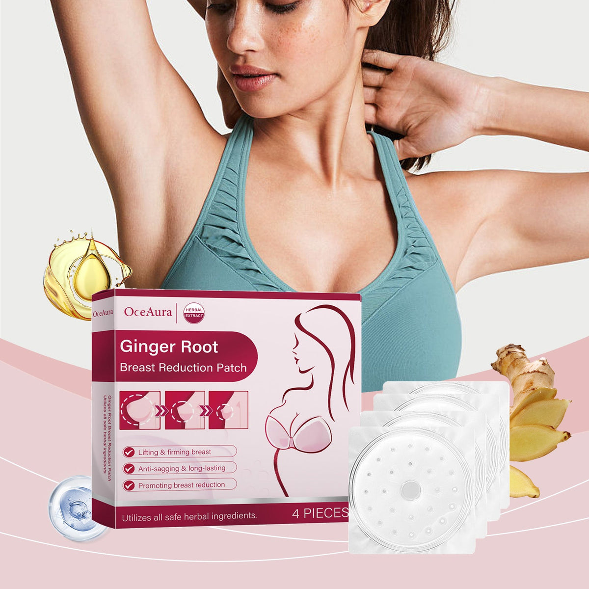 OceAura Chest Patch Firming & Lift Herbal Body Patch