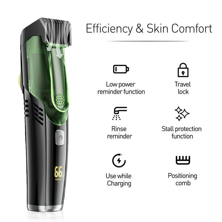 Electric Beard Trimmer — Vacuum Suction & 20 Precise Lengths