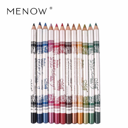 12-Color Waterproof Eye & Lip Liner Pencil Makeup Set