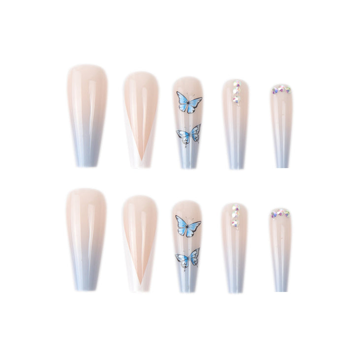 Butterfly French Press-On Nails for Salon-Style Glam