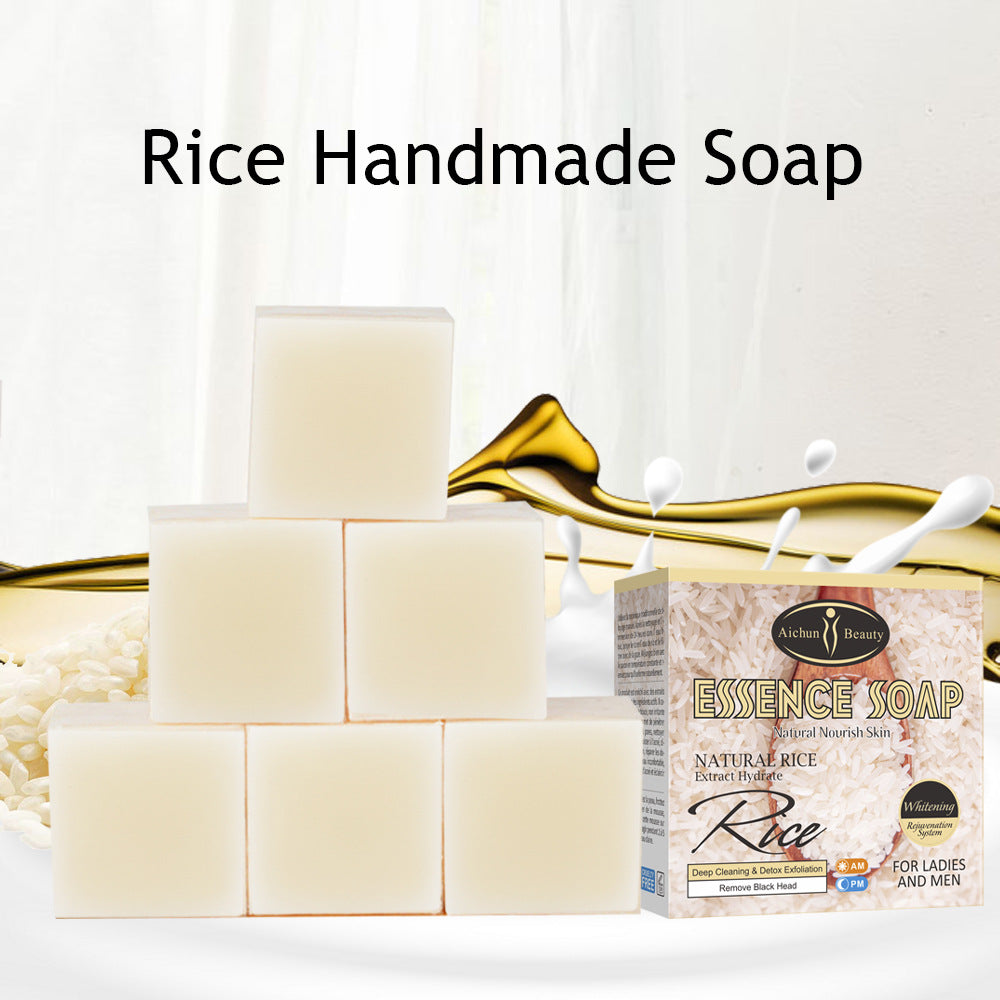 Hands lathering soap with text overlay describing foam action