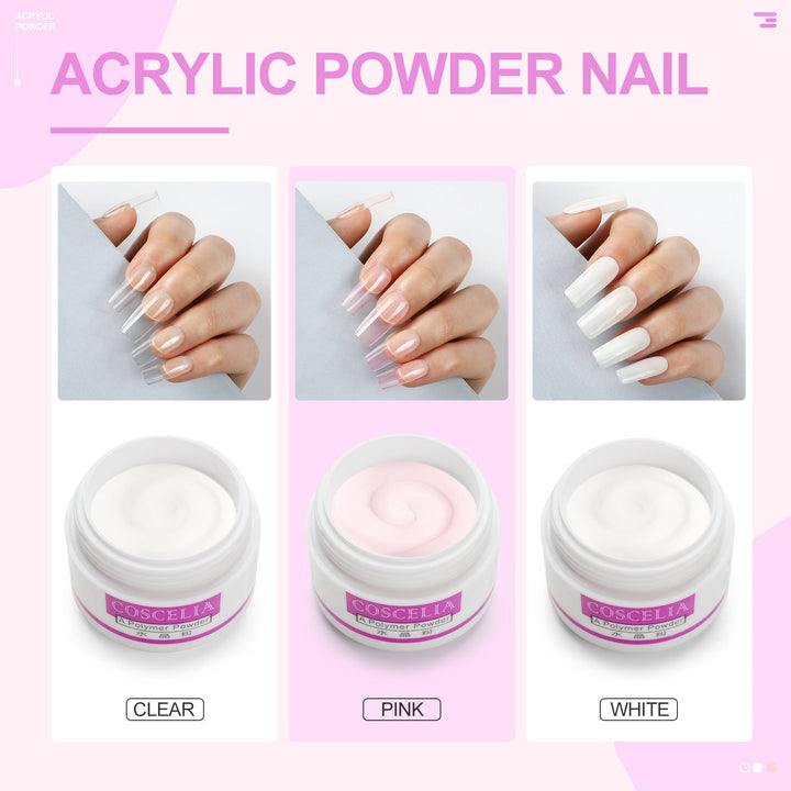 Acrylic Nail Art Kit with 12 Glitters — Complete System