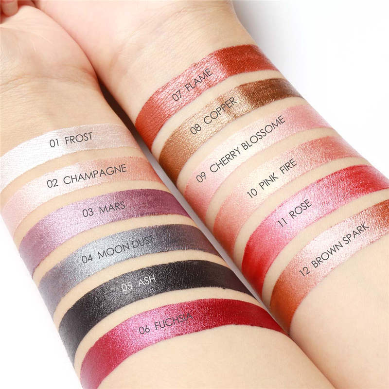 12-Color Shimmer Eyeshadow Pencil Set for Quick Looks
