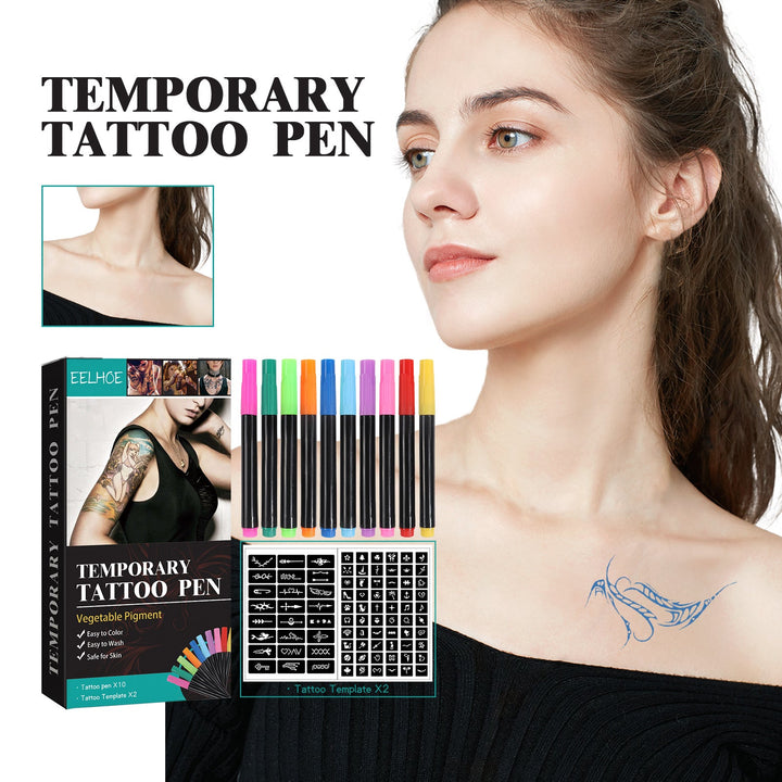 Temporary Tattoo Pens for Colorful Washable Body Art