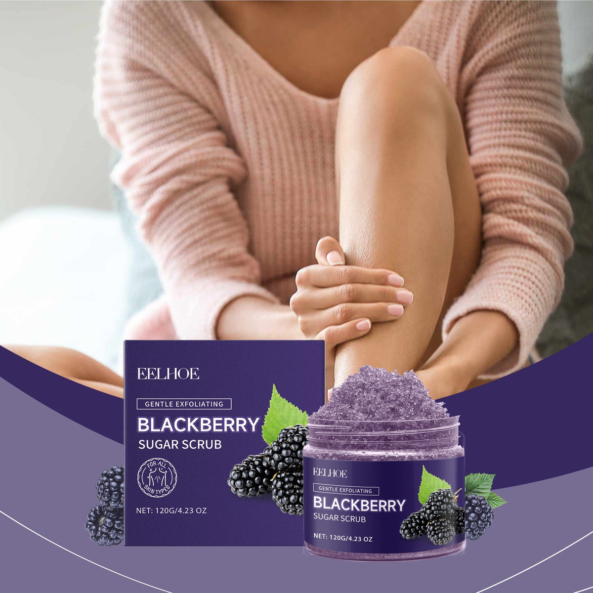 Blackberry Sugar Body Scrub for Soft, Glowing Skin
