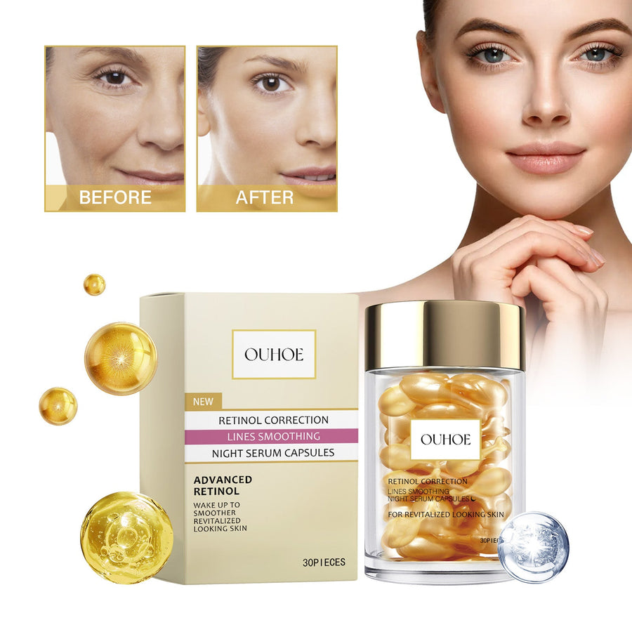 Retinol Night Serum Capsules for Smoother-Looking Skin