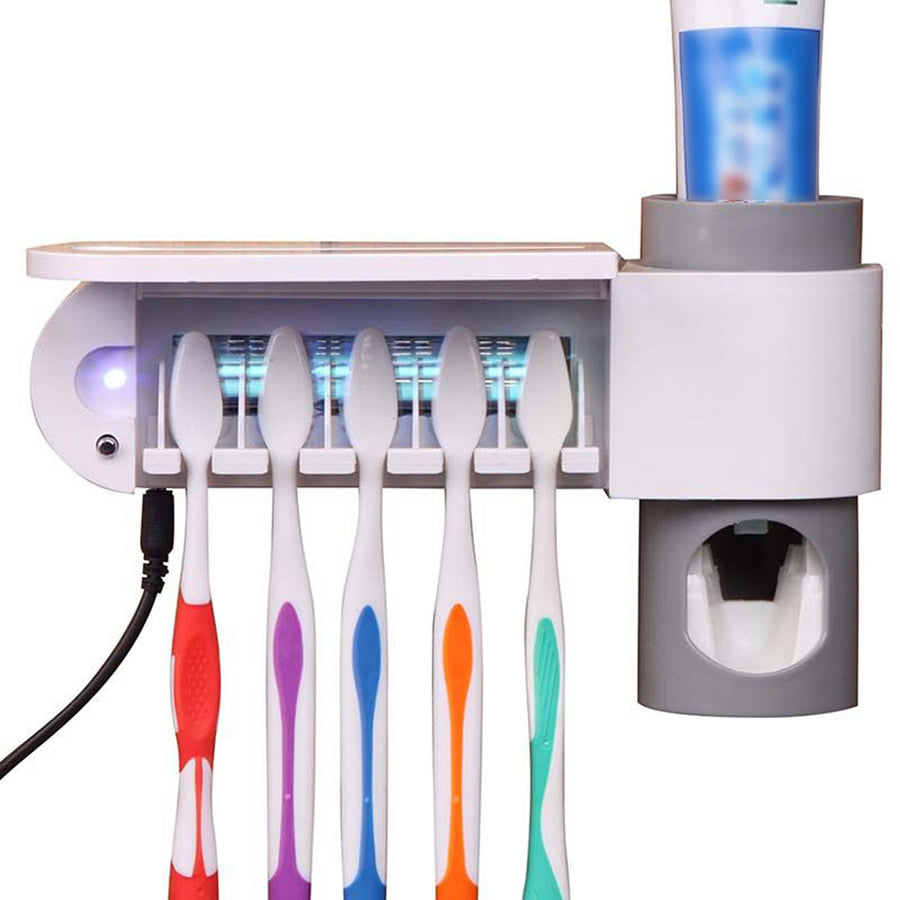 UV Toothbrush Sterilizer & Dispenser — Kills 99.9% Bacteria
