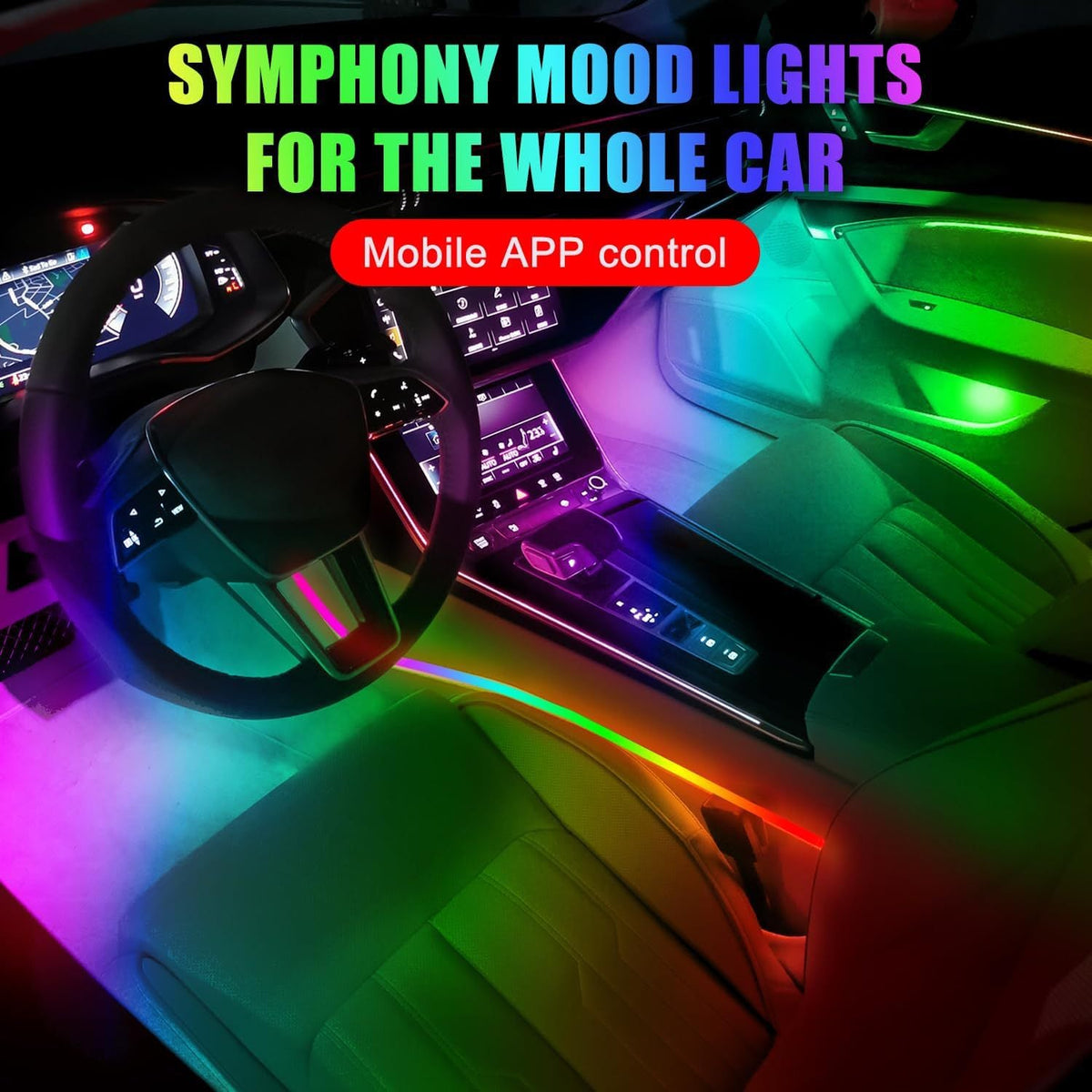 256-Color Ambient Car Lighting — App-Controlled Neon