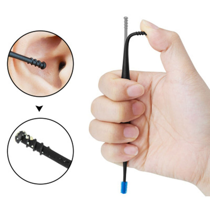 Silicone Ear Wax Remover Kit — Dual-Ended Spiral & Spoon