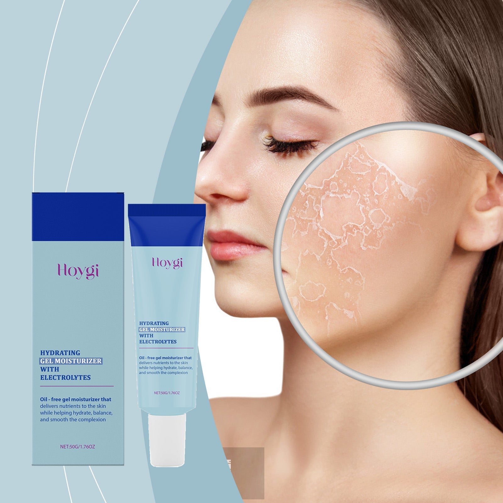Woman's face with smooth, refined skin texture demonstrating skin smoothing benefit