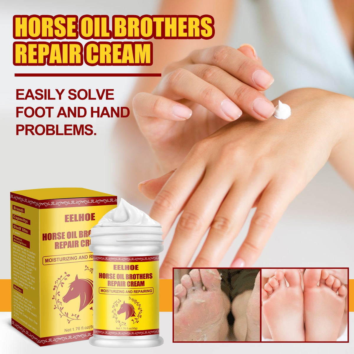 Horse Oil Repair Cream for Cracked Heels & Hands