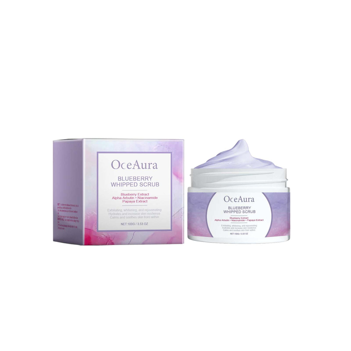 Blueberry Whipped Scrub, Exfoliating Tender Lighten Body Dul
