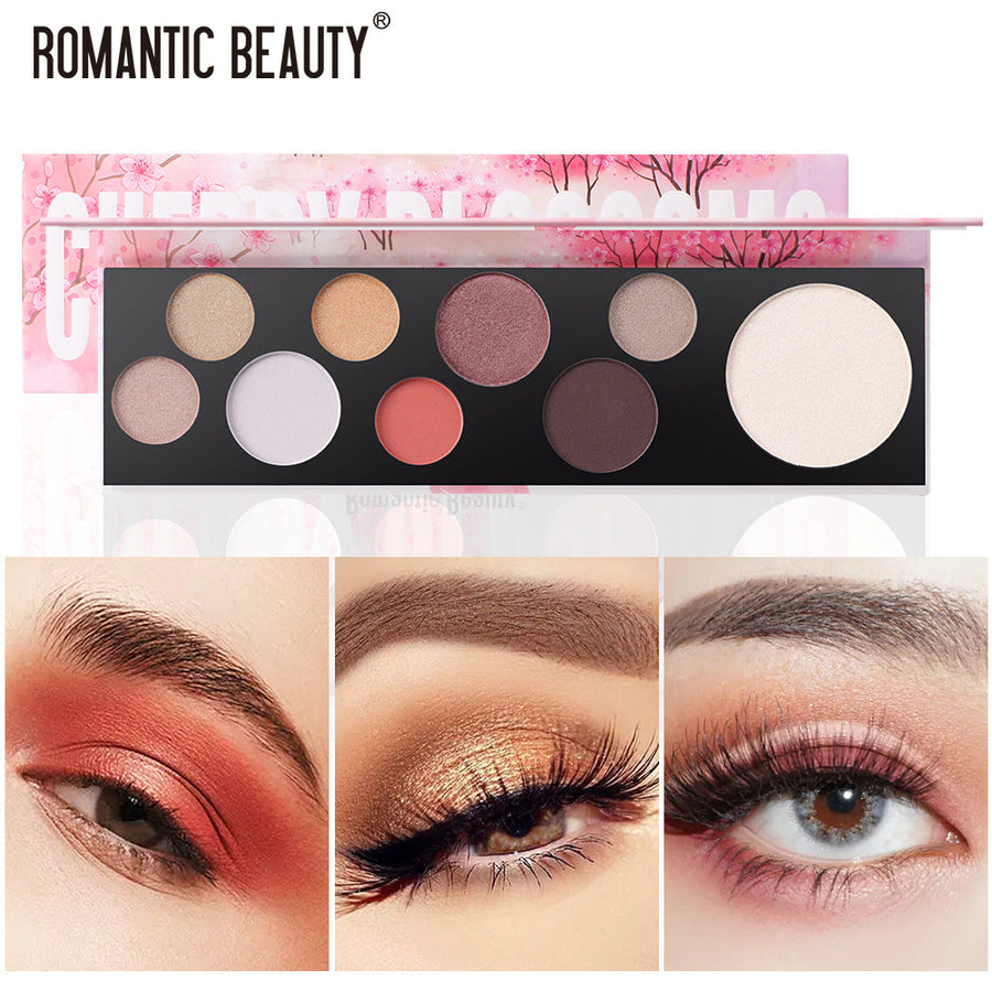 9-Color Eyeshadow Palette for Versatile Rosy Glam Looks