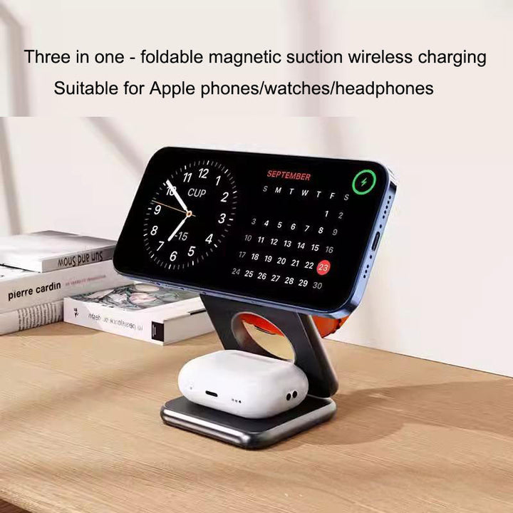 3-in-1 Wireless Charger Station for iPhone, Watch, Pods