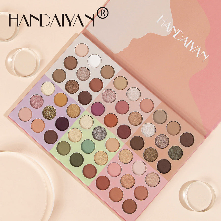 54-Color Eyeshadow Palette for Earthy, Glitter Looks