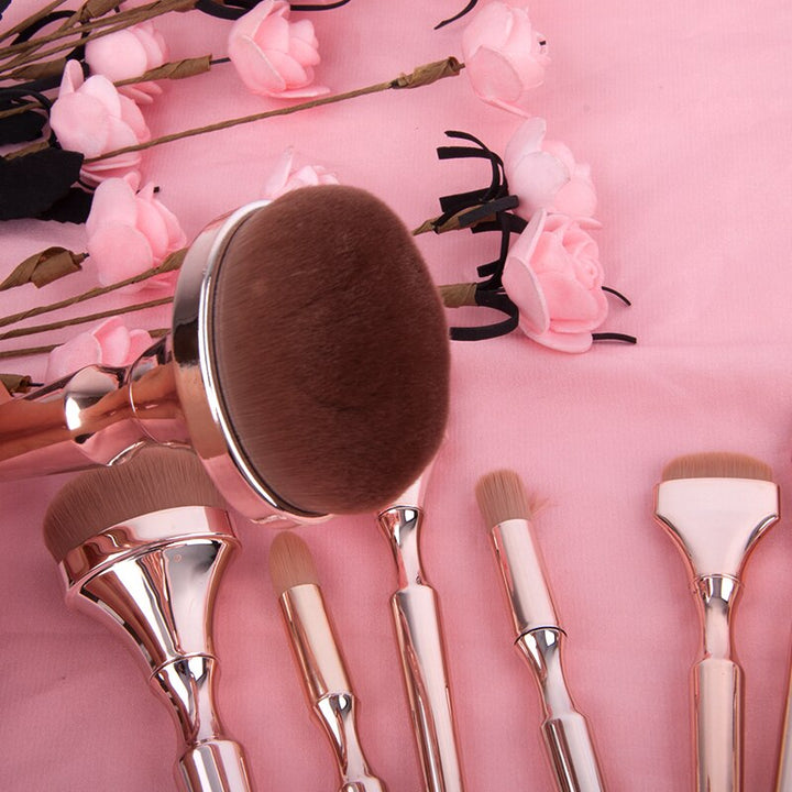 Rose Gold Makeup Brush Set – Flawless Full-Face Finish in 9