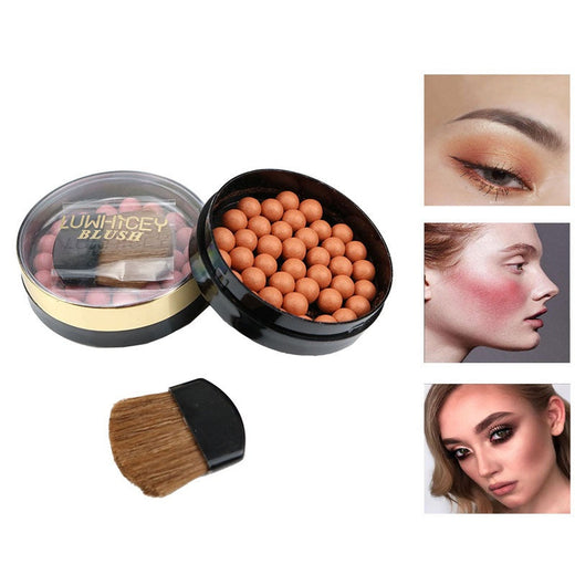 3-in-1 Makeup Blush Compact for Cheeks, Eyes & Contour