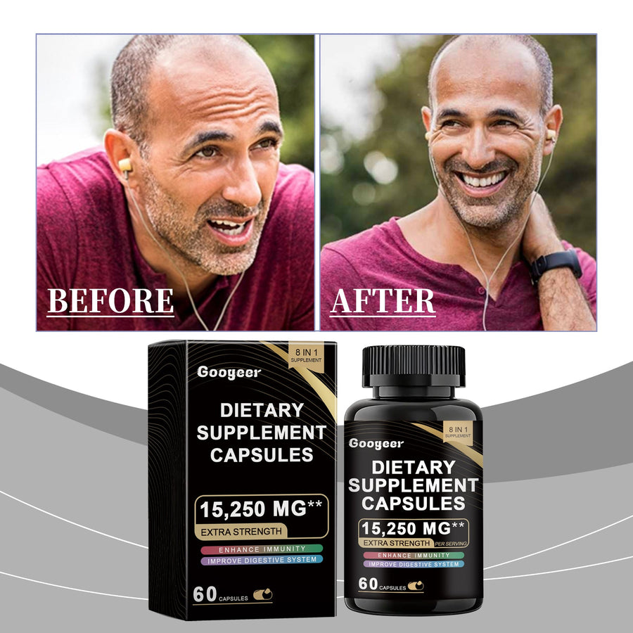 8-in-1 Dietary Supplement Capsules — 15,250 mg Extra Strength