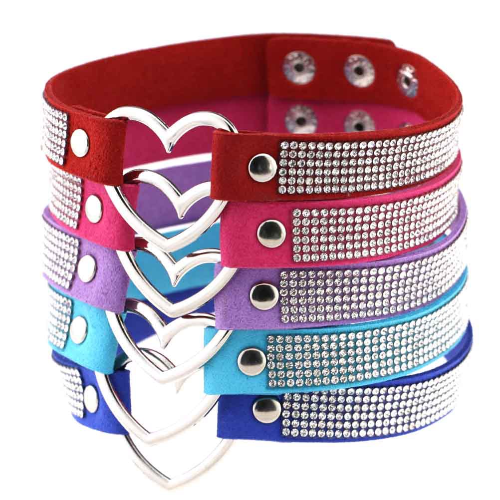 Rhinestone Heart Choker — Statement Harajuku Collar in 10