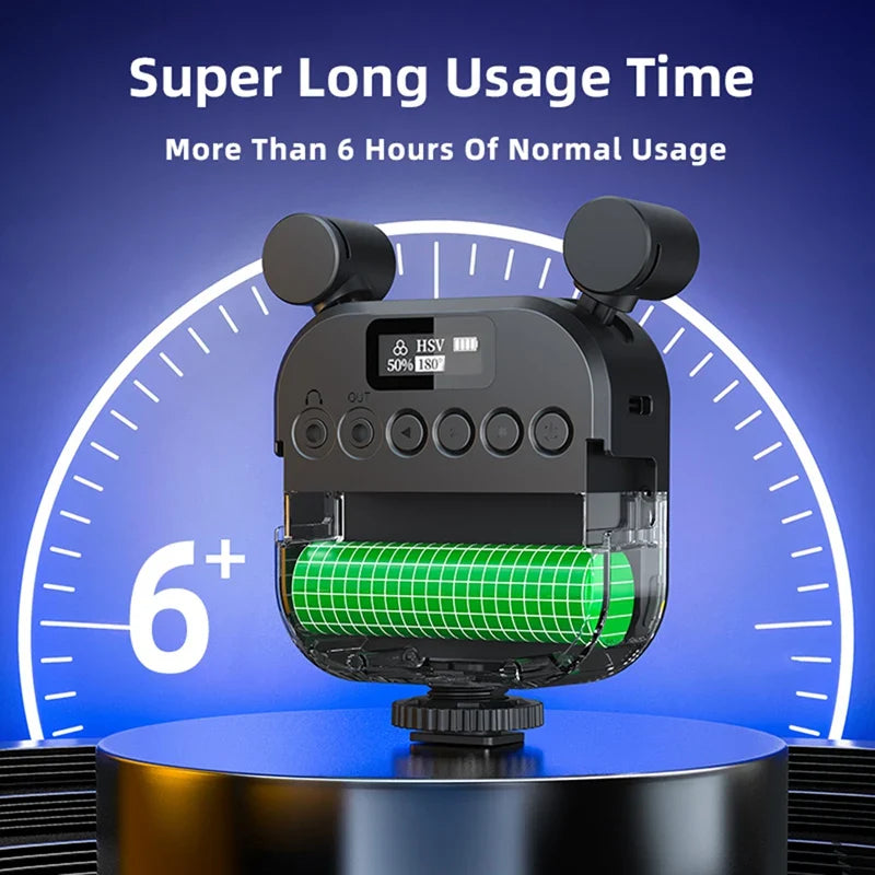 RGB LED Video Light with Built-in Mic — Bright Content