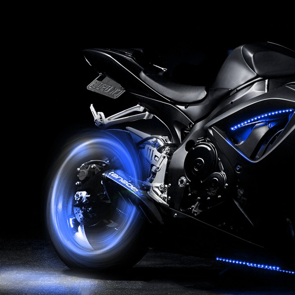 LED Tire Valve Cap Lights — Glowing Wheel Effect