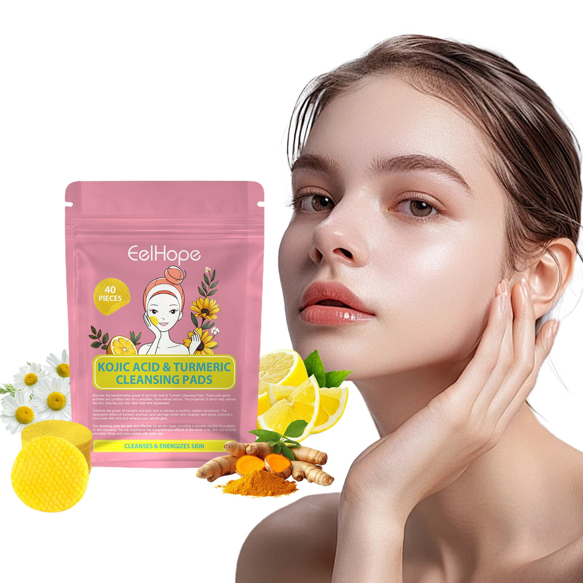 Kojic Acid Turmeric Cleansing Pads — Brighter Skin in 20