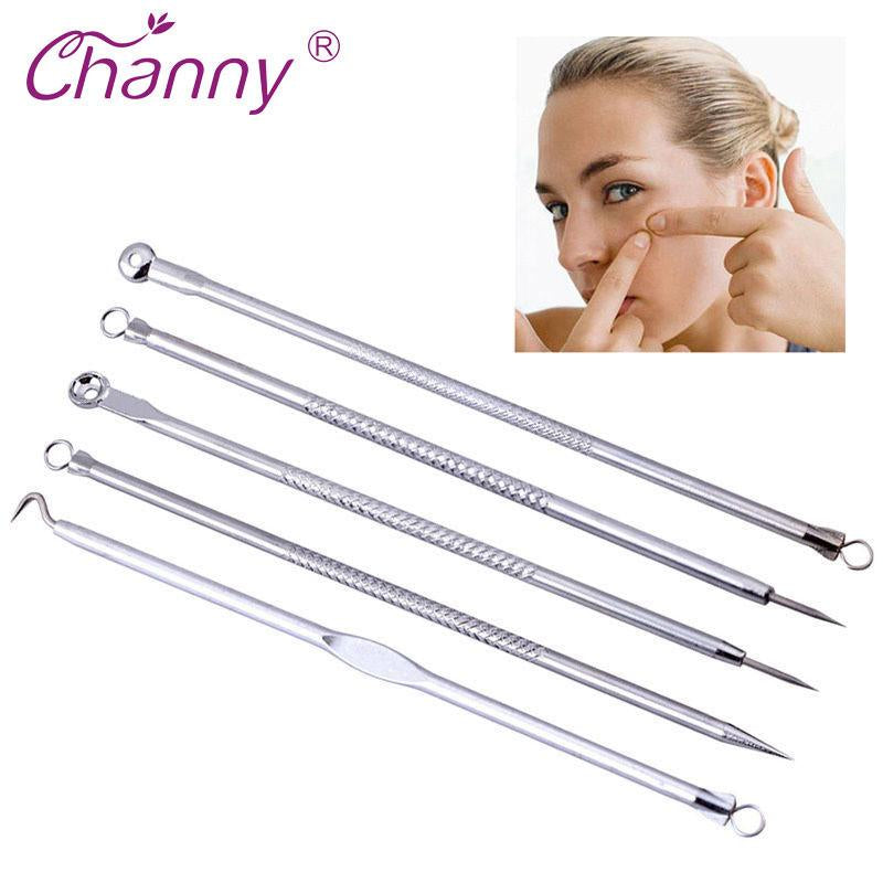 Blackhead Extraction Kit — 5 Pc Stainless Steel Tools