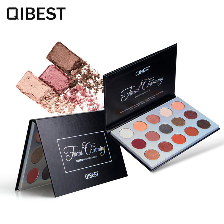 15-Color Eyeshadow Palette for Warm Sunset Eye Looks
