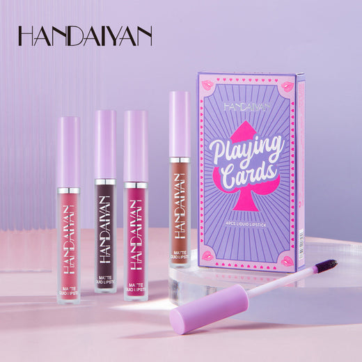 Matte Liquid Lipstick Set of 4 | Nude, Berry & Red