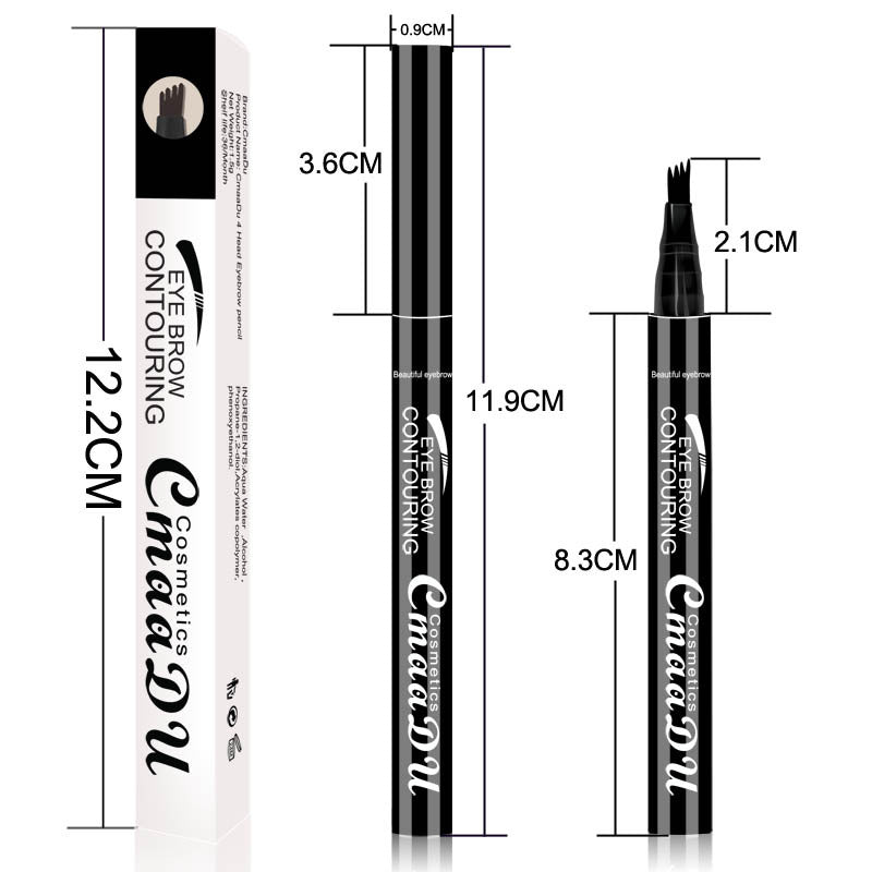 Four-Point Eyebrow Pencil for Natural Hair Strokes