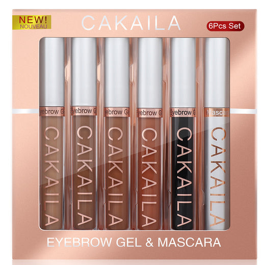 Eyebrow Gel Makeup Set with Five Shades and Mascara