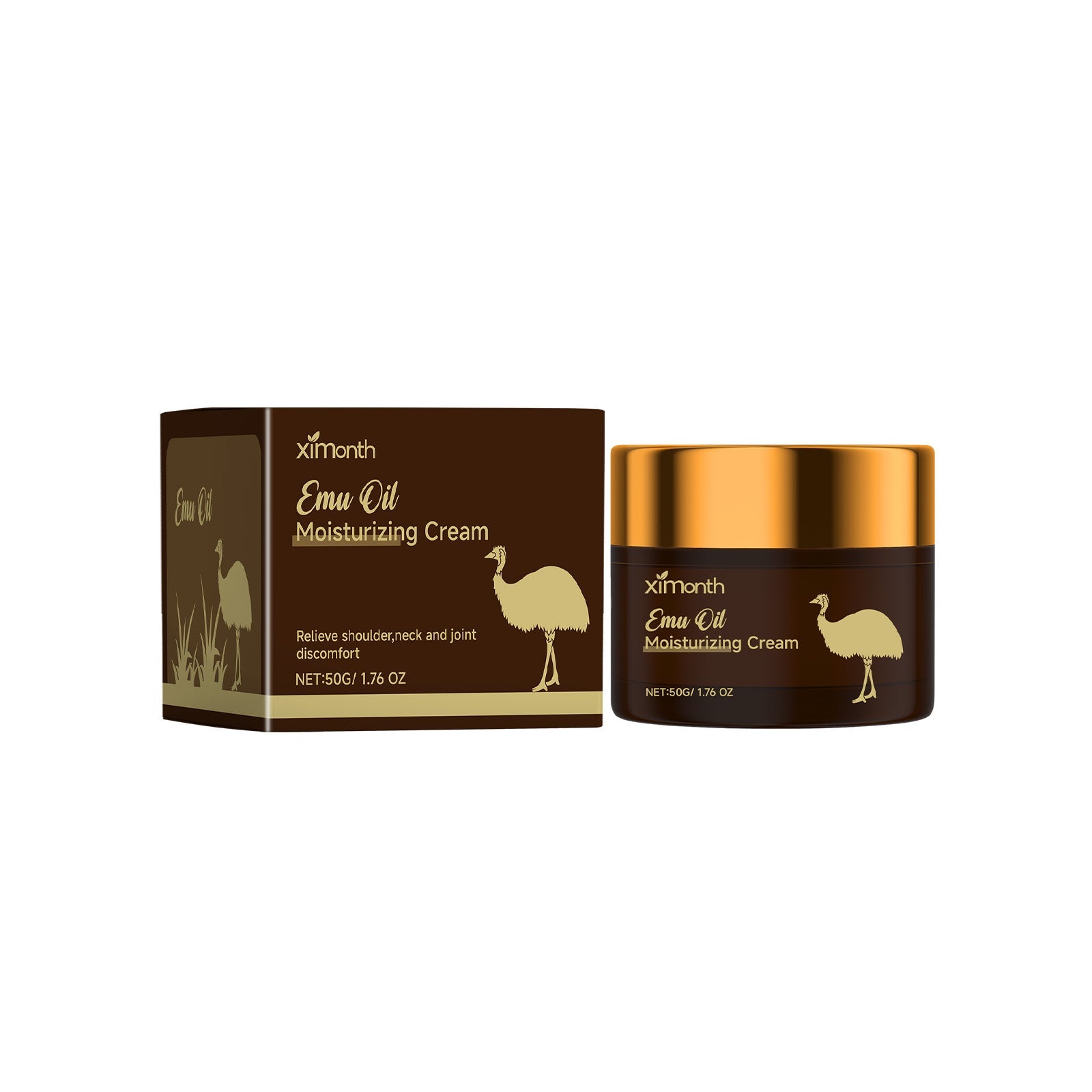 Key benefits listed with close-up hand imagery showing cream application and absorption