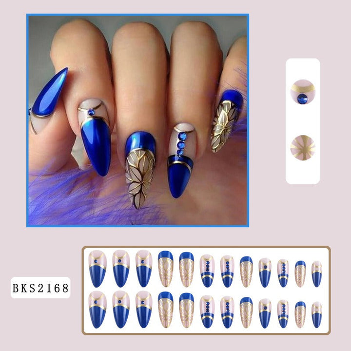 Palace Diamond Press-On Nails — 24-Piece Gold Foil Set