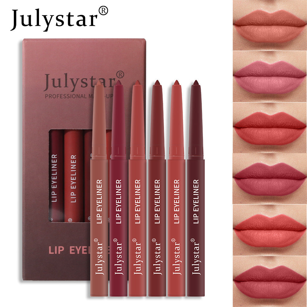 Six-Piece Lip Liner Set for Precise Matte Definition