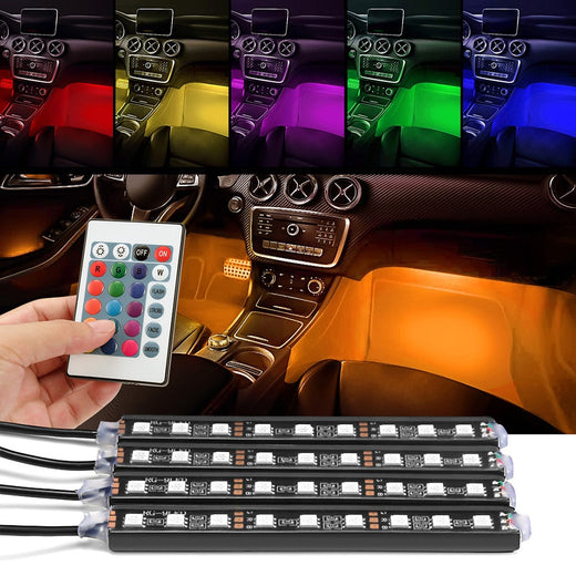 4pcs Car RGB LED Strip Light LED Strip Lights Colors Car Sty